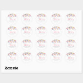 Kleurrijke Wildflower Baby in Bloom Baby shower Ronde Sticker (Vel)