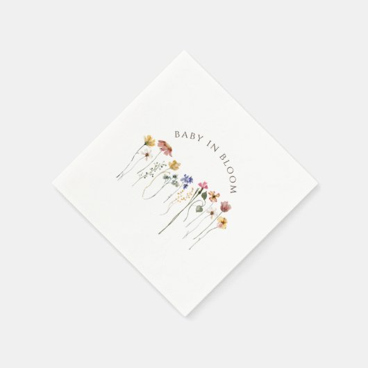 Kleurrijke Wildflower Baby in Bloom Baby shower Servet (Hoek)