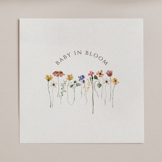 Kleurrijke Wildflower Baby in Bloom Baby shower Servet