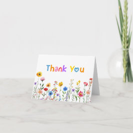 Kleurrijke Wildflower Baby in Bloom Bedankt Card
