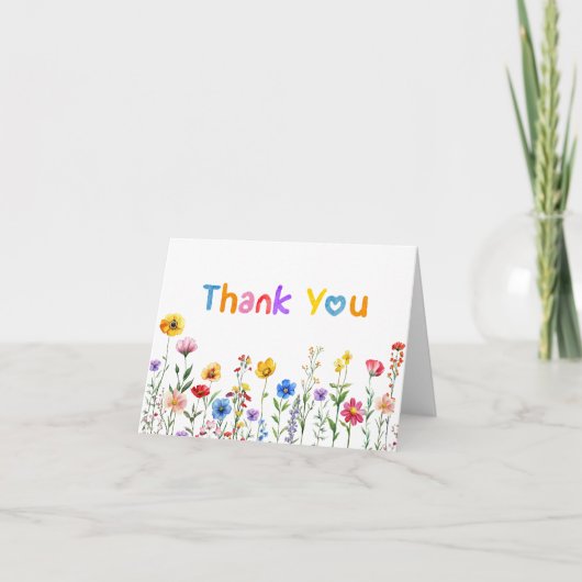 Kleurrijke Wildflower Baby in Bloom Bedankt Card (Voorkant)