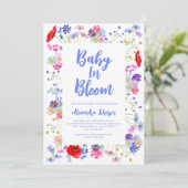 Kleurrijke Wildflower Baby in Bloom Boy Baby showe Kaart (Staand voorkant)