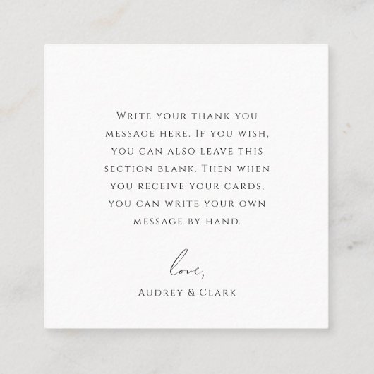 Kleurrijke Wildflower Baby in Bloom Dank u kaart Vierkante Visitekaartje (Achterkant)