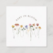 Kleurrijke Wildflower Baby in Bloom Dank u kaart Vierkante Visitekaartje (Voorkant)