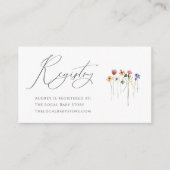 Kleurrijke Wildflower Baby Registry Informatiekaartje (Voorkant)