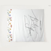 Kleurrijke Wildflower Baby shower Achtergrond Wandkleed (Voorkant (horizontaal))