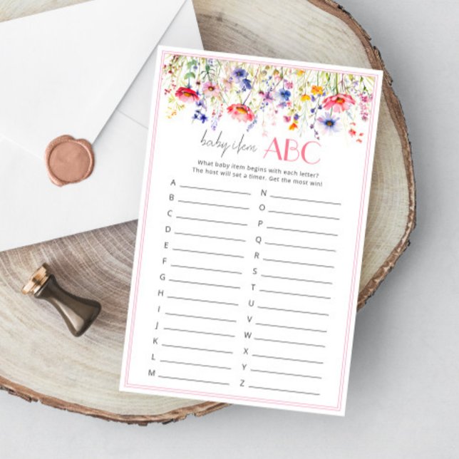 Kleurrijke Wildflower Baby shower Baby Item ABC sp (Creator heeft geüpload)
