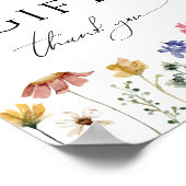 Kleurrijke Wildflower Baby shower Boeken en gesche Poster (Hoek)