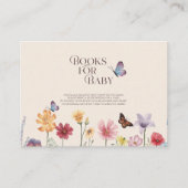 Kleurrijke Wildflower Baby shower Boeken voor Baby Informatiekaartje (Voorkant)