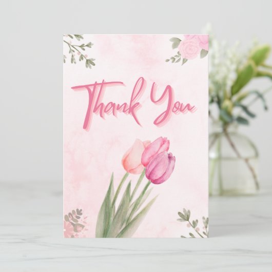 Kleurrijke Wildflower Baby shower Dank u kaart (Staand voorkant)