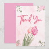 Kleurrijke Wildflower Baby shower Dank u kaart (Voorkant / Achterkant)