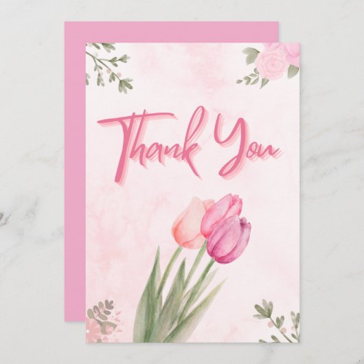 Kleurrijke Wildflower Baby shower Dank u kaart (Voorkant / Achterkant)