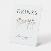Kleurrijke Wildflower Baby shower Drinken Reclamebord Met Voetstuk (Voorkant)