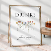 Kleurrijke Wildflower Baby shower Drinken Teken Poster