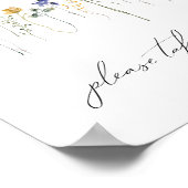 Kleurrijke Wildflower Baby shower Favorieten teken Poster (Hoek)