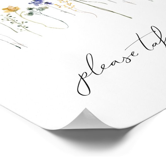 Kleurrijke Wildflower Baby shower Favorieten teken Poster (Hoek)