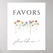 Kleurrijke Wildflower Baby shower Favorieten teken Poster (Voorkant)