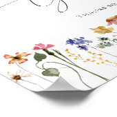 Kleurrijke Wildflower Baby shower Kaarten en gesch Poster (Hoek)