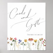 Kleurrijke Wildflower Baby shower Kaarten en gesch Poster (Voorkant)