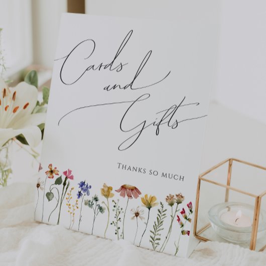 Kleurrijke Wildflower Baby shower Kaarten en gesch Reclamebord Met Voetstuk