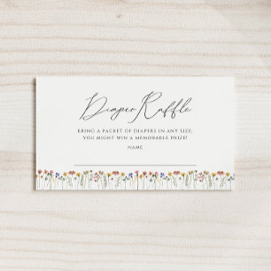 Kleurrijke Wildflower Baby shower Luier Raffle Informatiekaartje
