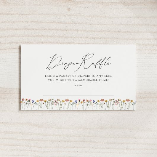 Kleurrijke Wildflower Baby shower Luier Raffle Informatiekaartje