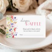 Kleurrijke Wildflower Baby shower Luier Raffle Informatiekaartje