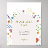 Kleurrijke Wildflower Baby shower Momosa Bar Sign Poster (Voorkant)