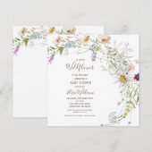 Kleurrijke Wildflower Baby shower Party Kaart (Voorkant / Achterkant)