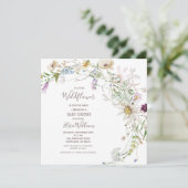 Kleurrijke Wildflower Baby shower Party Kaart (Staand voorkant)