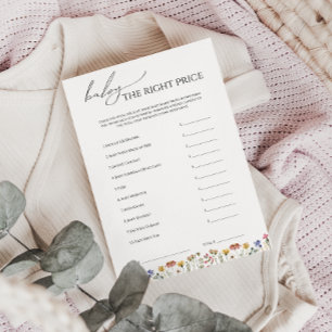 Kleurrijke Wildflower Baby shower Rechts Prijs Kaa Kaart