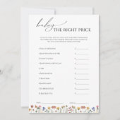 Kleurrijke Wildflower Baby shower Rechts Prijs Kaa Kaart (Voorkant)