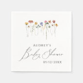Kleurrijke Wildflower Baby shower servetten (Voorkant)