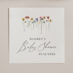 Kleurrijke Wildflower Baby shower servetten