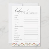 Kleurrijke Wildflower Baby Word Scramble Kaart (Voorkant)