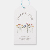 Kleurrijke Wildflower Bedankt Verjaardagsfeest Cadeaulabel (Voorkant)