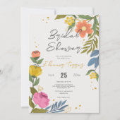 Kleurrijke Wildflower Beig chique boho Vrijgezelle Kaart (Voorkant)