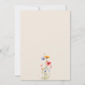 Kleurrijke Wildflower Beige bruiloft repetitie din Kaart (Achterkant)