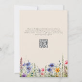 Kleurrijke Wildflower Beige Elegante Bruiloft Kaart (Achterkant)