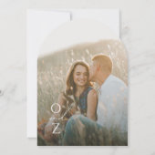 Kleurrijke Wildflower Beige Monogram Fotoboog Kaart (Achterkant)