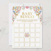 Kleurrijke Wildflower Bingo Baby shower Game Kaart (Voorkant)