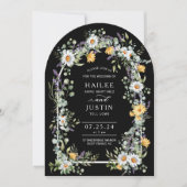 Kleurrijke Wildflower Bloemen Boog Spring Wedding Kaart (Voorkant)