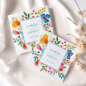Kleurrijke Wildflower Bloemen Waterverf Bruiloft Bedankjes Labels