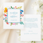 Kleurrijke Wildflower Bloemen Waterverf Bruiloft Bedankkaart