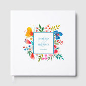 Kleurrijke Wildflower Bloemen Waterverf Bruiloft Gastenboek (Voorkant)