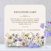 Kleurrijke Wildflower Bloemen Waterverf Bruiloft Informatiekaartje