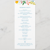 Kleurrijke Wildflower Bloemen Waterverf Bruiloft Programmakaart (Achterkant)