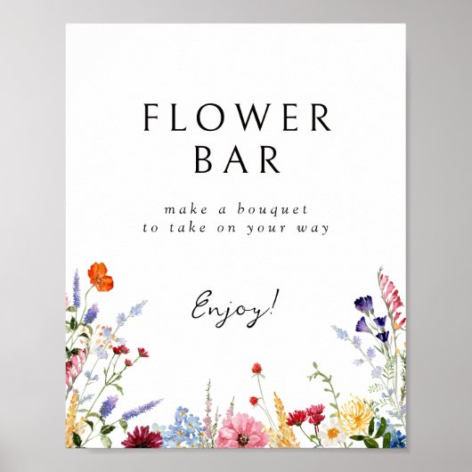 Kleurrijke Wildflower Bloemenbar Downloadbaar Poster (Voorkant)