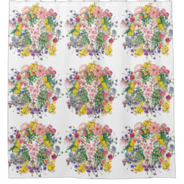 Kleurrijke Wildflower Boeket Douchegordijn