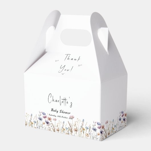 Kleurrijke Wildflower Boho Baby shower Bedankdoosjes (Voorkant Zijde)